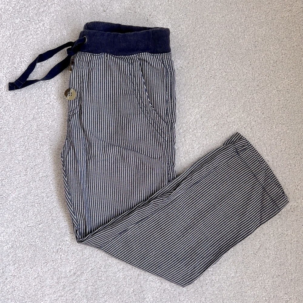 Boys Wheat Lightweight Pull on pants - blue white stripes - size 5​